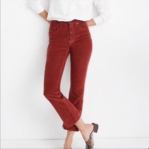 Madewell Cali Demi-Boot Red Corduroy - Button Front Edition